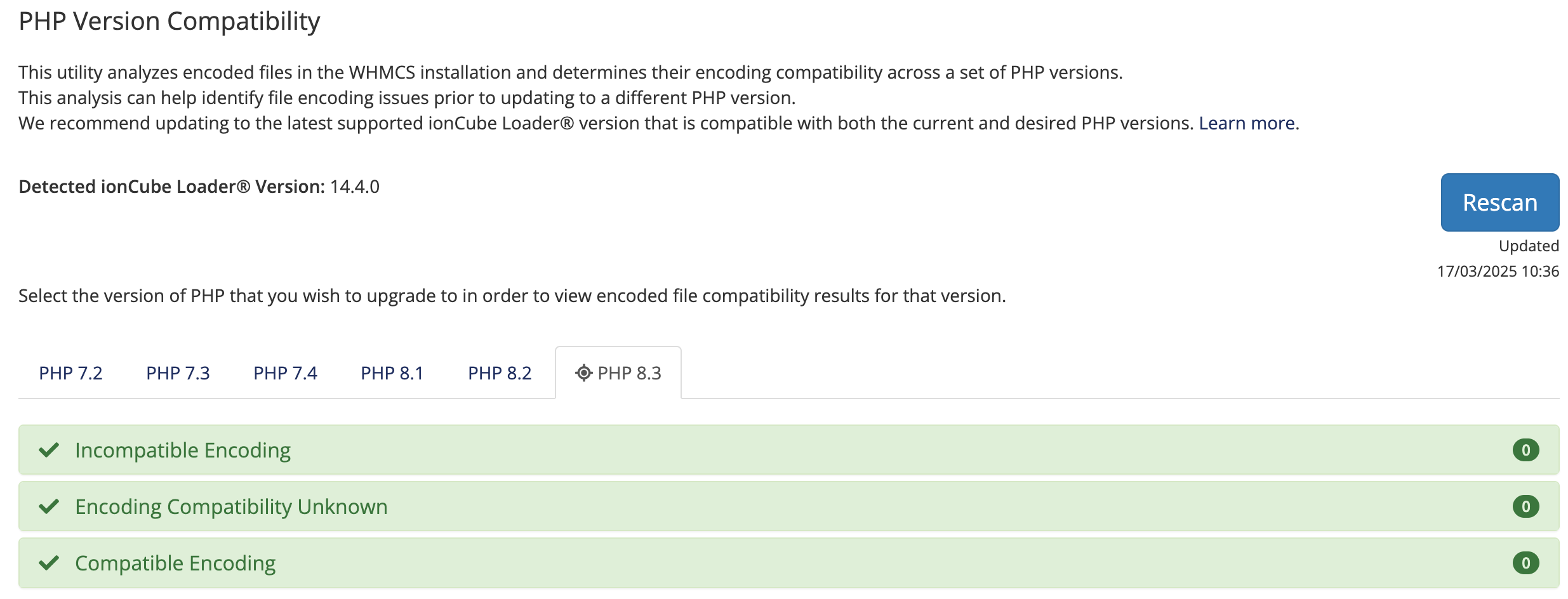 The PHP Version Compatibility Tool